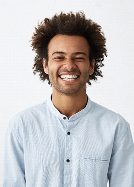 Man smiling and laughing