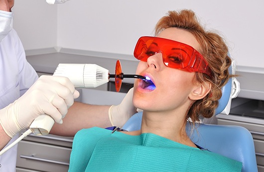 Someone getting a dental filling