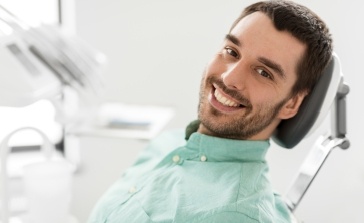 Man smiling during preventive dentistry visit